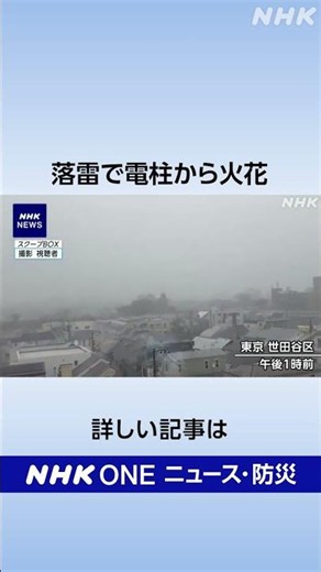 落雷で電柱から火花 東京 世田谷｜NHK｜#nhk_news