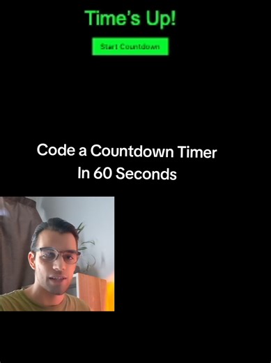 Just built a countdown timer using HTML, CSS, and JavaScript! ⏳💻 Watch till the end to see it in action. #CodingTutorial #WebDevelopment #JavaScript #LearnToCode #CodingLife #Programmer #TechTok #CodeNewbie #Developer #FrontEndDev