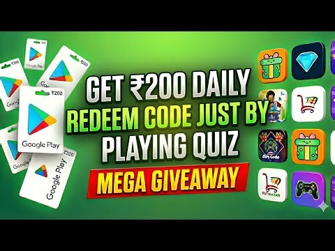🤑 Get ₹200 Daily Free Redeem Code Just By Playing Quiz! (Live Proof)