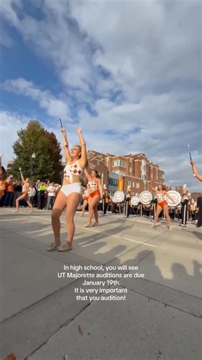 UT MAJORETTES on Instagram: "It is VERY important that you try out and twirl to have the best four years of your life🧡🤍 #govols"