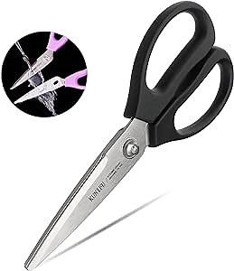 KUNIFU Kitchen Scissors, All Purpose Kitchen Shears, Heavy Duty Come Apart Scissors Gadgets Utensils - Black