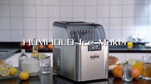 CounterTop Ice Maker with 24H Preset Program, 44Lbs/24H with Self-Cleaning, 24 pcs Clear Ice Cubes in 12 Mins, 12 Adjustable Thickness Ice Making Machine for Home/Kitchen/Office/Bar