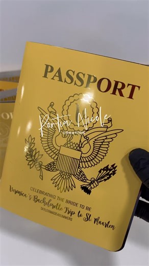 Portia Nicole Creation, LLC | Portia Tubbs on Instagram: "✈️ Jet-setting with your girls for a bachelorette bash? Don’t forget our Passport Game Books! The ultimate travel-friendly fun for your bride tribe! #bachloretteparty #engaged #destinationwedding #travel #passportcover"
