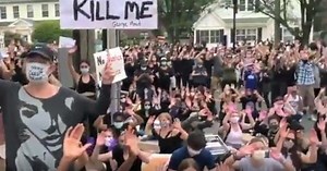 Brain-washed whites convulsing from White Guilt make pledge of allegiance to black people