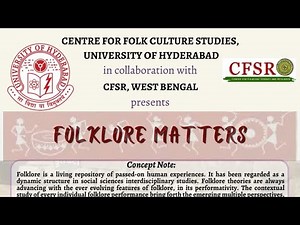 World Folklore Day Celebration 2025 II Inaugural Session and Paper Presentation II CFCS II CFSR