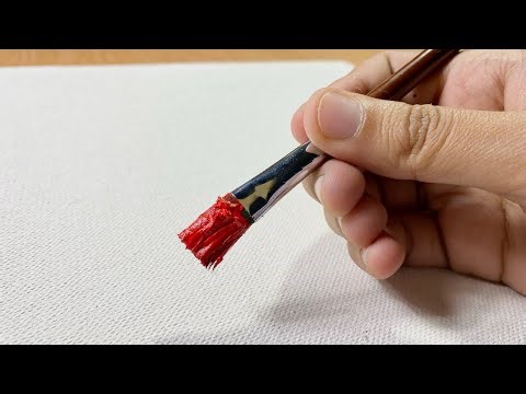 How to Paint Red Umbrella in Rain with Acrylics | Easy Acrylic Painting Ideas for Beginners