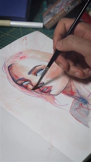 Samet Türkan on Instagram: "Portrait sketch experiment — Pilot Pintor acrylic markers and water, a playful combo #pilotpintor #portraitsketch #markerart #pintor"