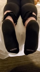 Sock removal foot tickles