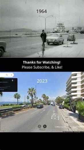 1964 vs 2023. Παλαιό Φάληρο. Φλοίσβος. Λεωφ. Ποσειδώνος - Paleo Faliro. Flisvos. Poseidonos Avenue