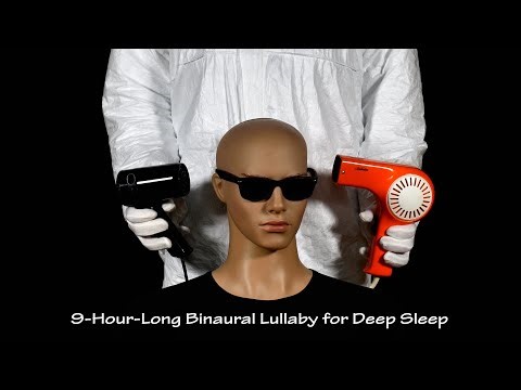 9-Hour-Long Binaural Lullaby for Deep Sleep and Relaxation | Visual ASMR | Two Hair Dryers Sound 80