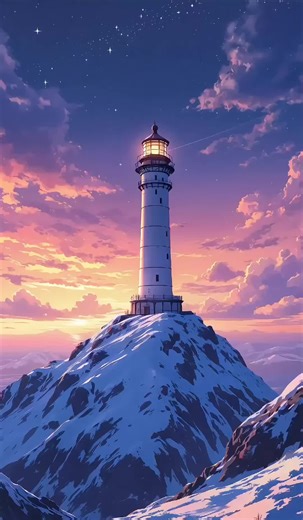 Lighthouse Sunset: Nature's Tranquil Beauty in 4K