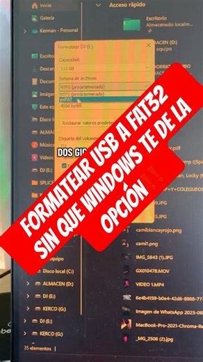 Formatear usb a FAT32 sin que windows te de la opción‼️ #dj #viralvideo #foryou