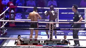 #ThrowbackThursday to Tiger Muay Thai fighter John Shink 🏴󠁧󠁢󠁥󠁮󠁧󠁿 using strong clinching and powerful punches to finish Santipab Kor.Banleusak 🇹🇭 at MX MUAY XTREME back in 2019 💥 With fights now returning in Thailand, who else wants to see John back in action soon? #tmtfightteam #muaythai #mxmuayxtreme #tigermuaythai #phuket #thailand | Tiger Muay Thai & MMA Training Camp, Phuket, Thailand