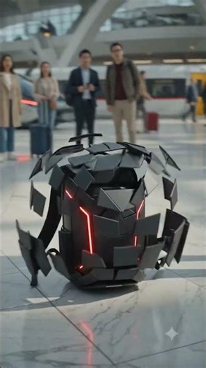 Traveler unfolds backpack transformation