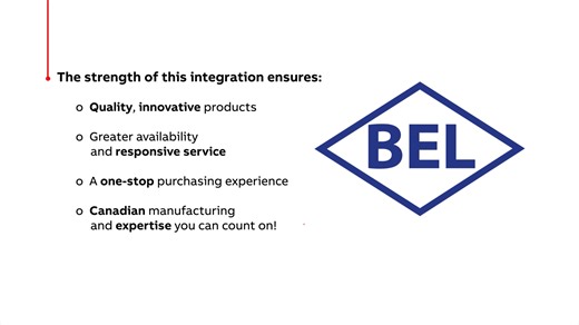 Exciting news! 🎉 Bel Products is now officially part of ABB Canada! This integration strengthens our enclosure solutions across North America and expands our ability to deliver innovative, reliable, and customer-focused electrification solutions. With Bel Products’ expertise as a leading Canadian manufacturer, we’re enhancing our product portfolio and optimizing manufacturing, warehousing, and supply chain capabilities to better serve customers in Canada and the U.S. Learn more: https://new.abb