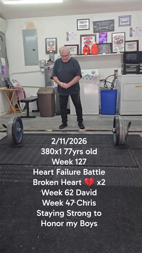 Deadlift Wednesday. 380x1 77yrs old. Week 127 Heart Failure Battle #heartfailure #justsayno #suicideprevention #nevergiveup #believeinyourself