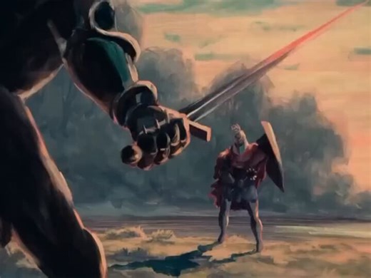 It took 6 years for a group of 10 artists to create over 40,000 oil paintings for the Heroic Times (1983) creating a unique animation style.
