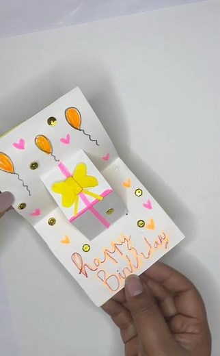 DIY birthday card 💌 biglietto di compleanno fai da te semplice 📮 #diy #faidate #birthday #craft