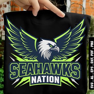 Seahawks SVG Football Logo | Game Day Cricut Silhouette PNG | Seahawks Nation Cut File | Football Team Digital Design for Shirts & Decals - Etsy