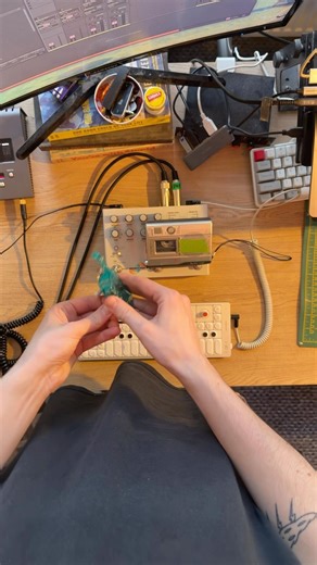 using a wind up music box to create huge ambient sounds with the op1 and microcosm