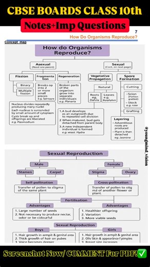 Prashant Antal on Instagram: "Class 10 Science | Chapter 7 – How Do Organisms Reproduce 🌱 Asexual & sexual reproduction explained clearly for boards. NCERT based • Exam focused • Easy revision Perfect for Class 10 CBSE students. class 10 science chapter 7, how do organisms reproduce, reproduction class 10 science, cbse class 10 science, ncert science class 10 #cbse #youngminds #students #class10 #ncert"