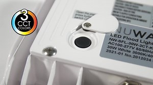 NuWatt 50-Watt 7050 Lumens White Outdoor Integrated LED Flood Light 1/2in. Adjustable Knuckle Mount Security Light 3CCT(2-Pack) NW-SFL-50W-3CT-KN-WH-2P