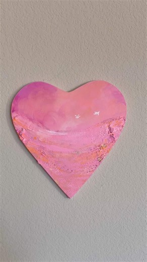 Sponge Painting Technique 🩷🧡🕊️#acrylicpainting #diyhomedecor #valentinesdaygift