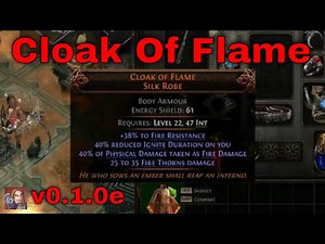 Path Of Exile 2 Unique Items - Cloak Of Flame (Silk Robe) v0.1.0e