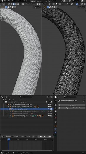 74K views · 1.2K reactions | Quickly Cover Your Model with Scales in Blender! (Easy Particle System Trick)  Blender#3D model#particle system#texture trick#scale covering#fast modeling#VFX creation#character design#detailing#CG art | VFX Grace | Facebook