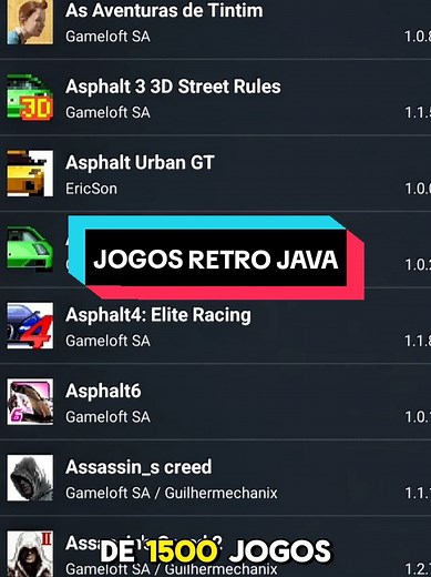 JOGOS RETRÔ JAVA - A Nostalgia dos Clássicos