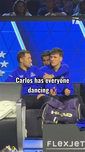 Good vibes only 🙂‍↕️ #tennis #lavercup #carlosalcaraz