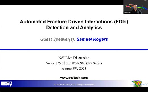 Wed(NSI)day - 8/9/23 - Automated Fracture Driven Interactions (FDIs) Detection and Analytics