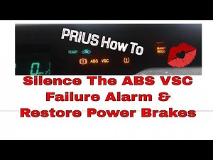 How To Silence the ABS VSC Failure Alarm- Prius Gen2 -How I use a DTC reader to restore power brakes