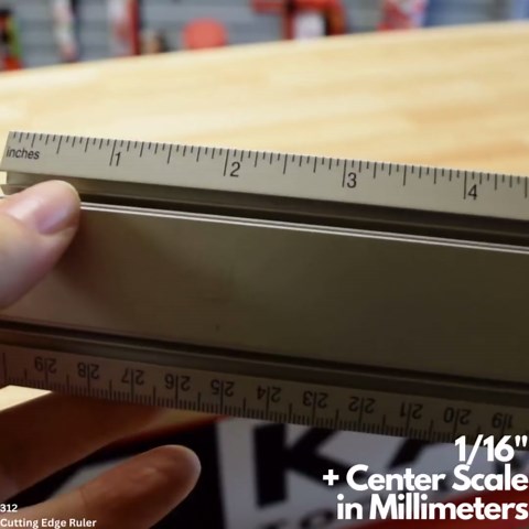 Kapro - 312 Cutting Edge Ruler + Handle - 1/16 and mm Increments - with Wear Resistant Printing - for Carpentry, Drywall, Drafting - Anodized Aluminum - 36 Inch