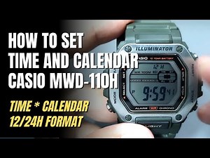 Casio MWD-110 Basic Setting Tutorial: How to set the time, date, and time format / MWD-110H