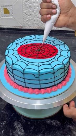 Amazing Spider-Man Theme Cake Design | Easy Superhero Cake Tutorial #spiderman #viralreels