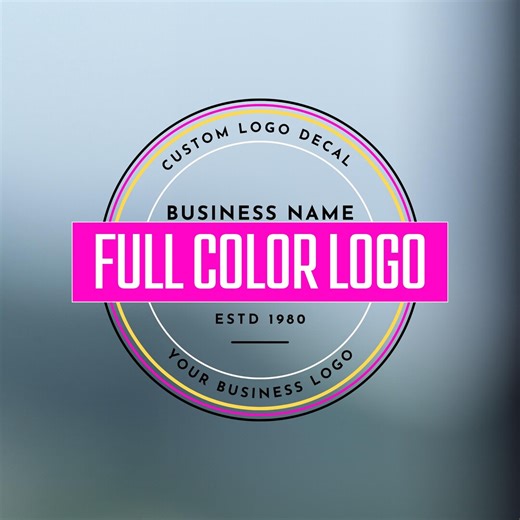 Custom Full Color Logo Decal - Business Window & Door Sign - Etsy