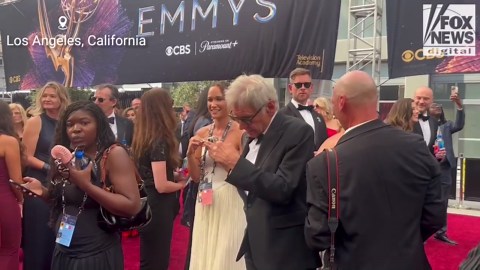 Harrison Ford on the red carpet at the 77th Emmy Awards