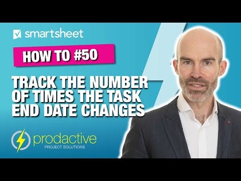 Smartsheet demo on how to add a counter to see the number of times a target finish date has changed