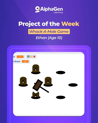 AlphaGen Learning on Instagram: "Ethan loves quick games, so he decided to code one of his own, a Whack-A-Mole challenge on the micro:bit. With random “moles”, flashing LEDs, and a timer he added himself, the game went from simple to seriously fun in just a few days. This is what we love seeing at AlphaGen Learning: children realising they don’t just play games, they can build them. AlphaGen Learning: confidence through creation. #alphagenlearning #codngforkids #singaporekids #sgmoms #sgdads #ed