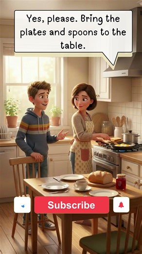 Help Mom With Breakfast | English Conversation Practice #englishspeaking #homechat