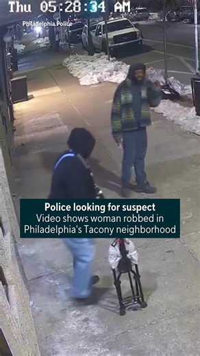Philadelphia Police are searching for a suspect who was seen on surveillance video robbing a woman while she was waiting for the bus at the beginning of February, according to officials. Investigators said the robbery happened on Feb. 5 at around 5:30 a.m. near the 6900 block of Torresdale Avenue. The woman's purse with cash, a cellphone, her keys and ID were taken, according to police. #philadelphia #philly #tacony #phillypolice #phillypd