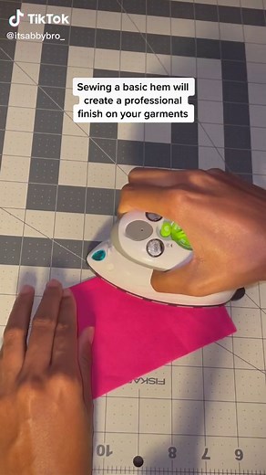 Basic hem is great for finishes on skirts, pants,shirts etc., #sewing #diy #howtosew #beginnersewing #sewingforbeginners #sewingtips #sewingtutorial