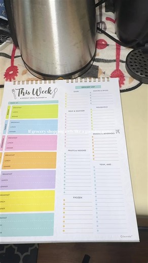Weekly meal planner grocery list that keeps everything in one spot 🛒✨ I love that it sticks right to the fridge, so I can actually see what we’re eating and what we need before I go shopping. Such a simple little mom-life upgrade! #Decorably #MealPlanner #GroceryList #WeeklyMealPlanner #MomLife