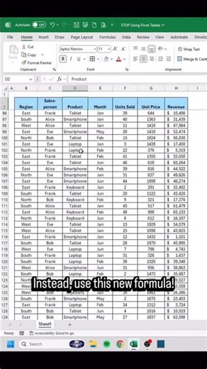 Stop Using Pivot Tables!