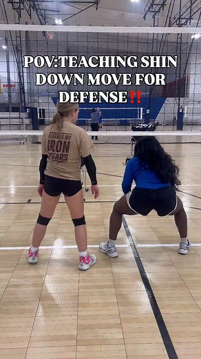 10K views · 1.1K reactions | Teaching the shin-down move! Not every save needs a dive — if you can stay on your feet and get low, you’ll save your energy and keep the play alive.  #️⃣ #volleyball #volleyballtraining #volleyballdefense #defensedrill #ballcontrol #volleyballcoach #trainingsbyt #getlow #stayready #volleyballmovement | Trainings by T | Facebook