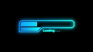 Loading animation with blue glow style