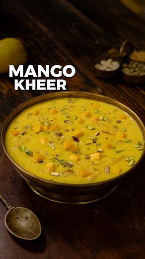 HomeCookingShow on Instagram: "Mango Kheer | Mango Payasam Recipe | Mango Dessert Recipes #mangopayasam #mangokheer #reels #mangorecipes #mangodessert #mango #kheerrecipe #homecookingshow To Make Mango Payasam Mango Puree - 3 Cups ( 1 Cup - 250 Ml ) Milk - 1 Litre Sabudana / Sago - 1/4 Cup Sugar - 1/2 Cup Cardamom Powder - 1 Tsp Vermicelli - 1/2 Cup Cashew Nuts Saffron Raisins Ghee"