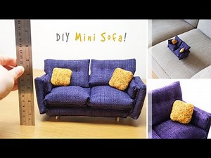 DIY Miniature SOFA | How to Make an UPHOLSTERED Mini Couch | 1:12 Scale Modern Dollhouse Furniture