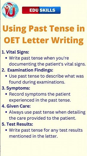 Edu Skills OET Letter Writing |Using Past Tense OET| Boost Your Score : OET Made Easy